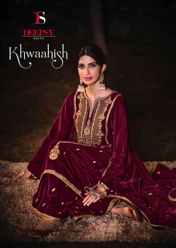 Deepsy Khwaahish Winter Festive  Wear Velvet Pakistani Salwar Kameez Collection